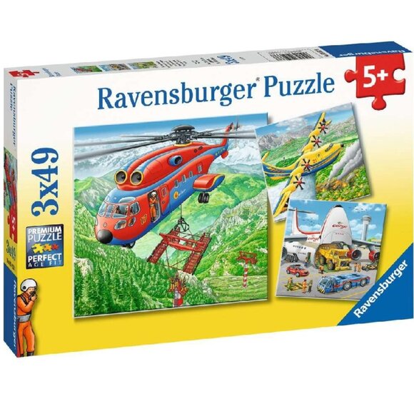 New sealed Ravensburger-3x49 Piece Puzzle - Above the Clouds Plans - Picture 1 of 16